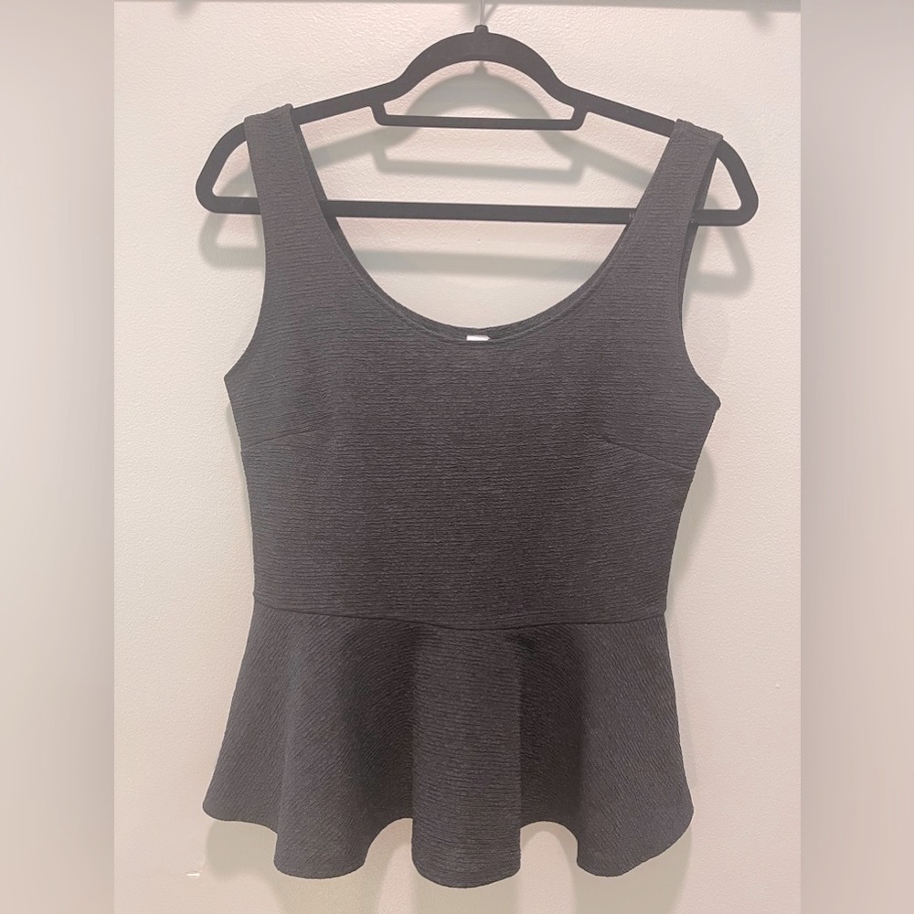 Black Peplum Sleeveless Top | Women’s Size Large